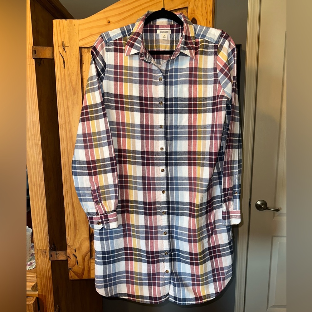 Plaid flannel duster/dress